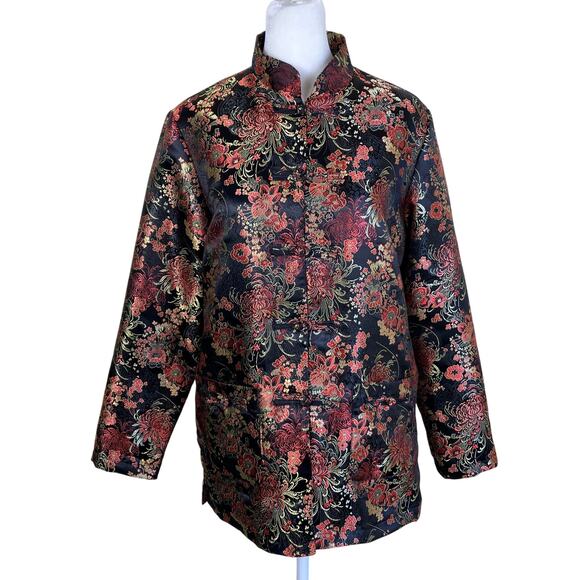 Robert Louis Vtg Oriental Traditional Asian Style Silk Blend Jacket Cheongsam - Picture 5 of 16